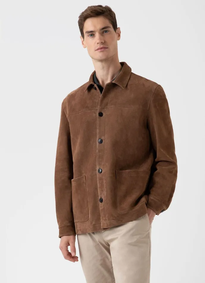 Suede Twin Pocket Jacket Men SUNSPEL Jackets and Coats