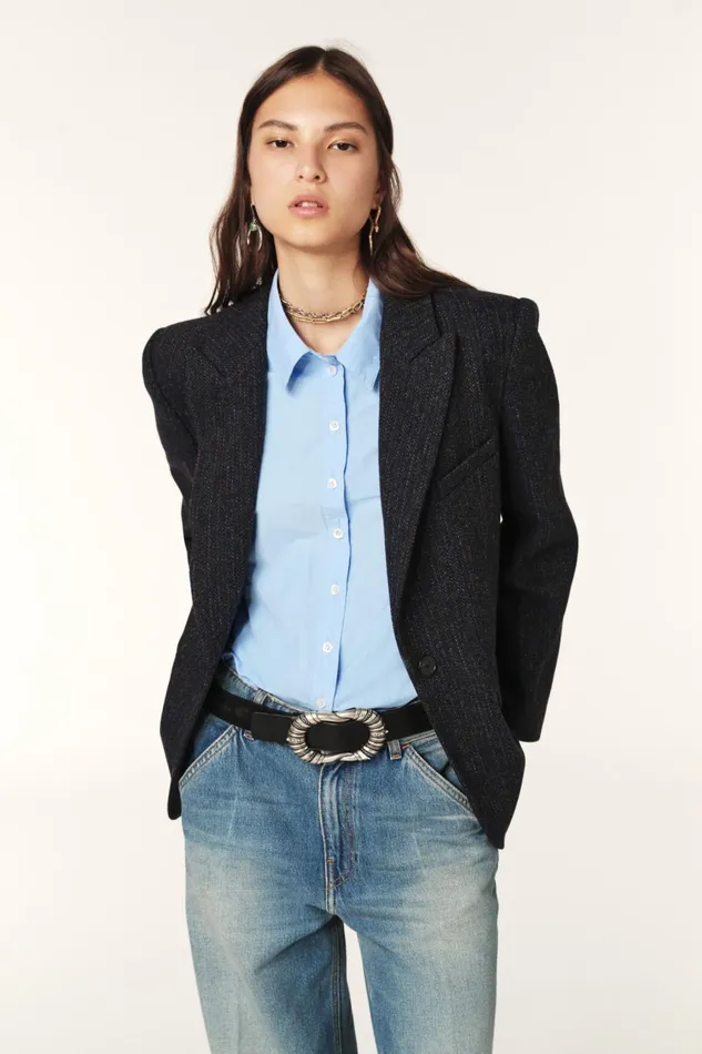 Suit Jacket Peace Blue Women Baandsh Jackets and Coats