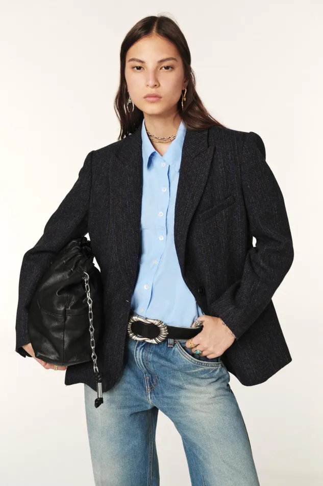 Suit Jacket Peace Blue Women Baandsh Jackets and Coats