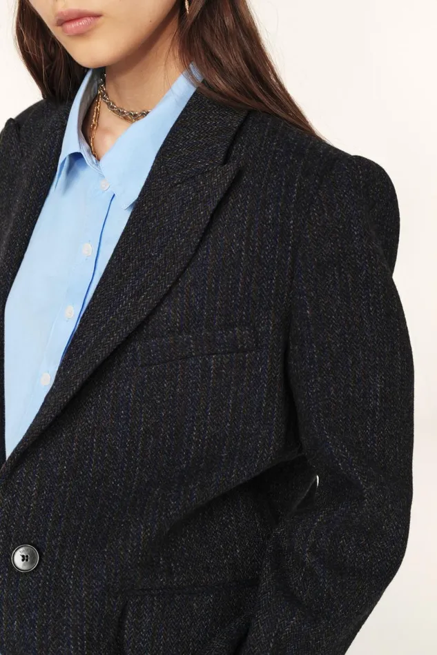 Suit Jacket Peace Blue Women Baandsh Jackets and Coats