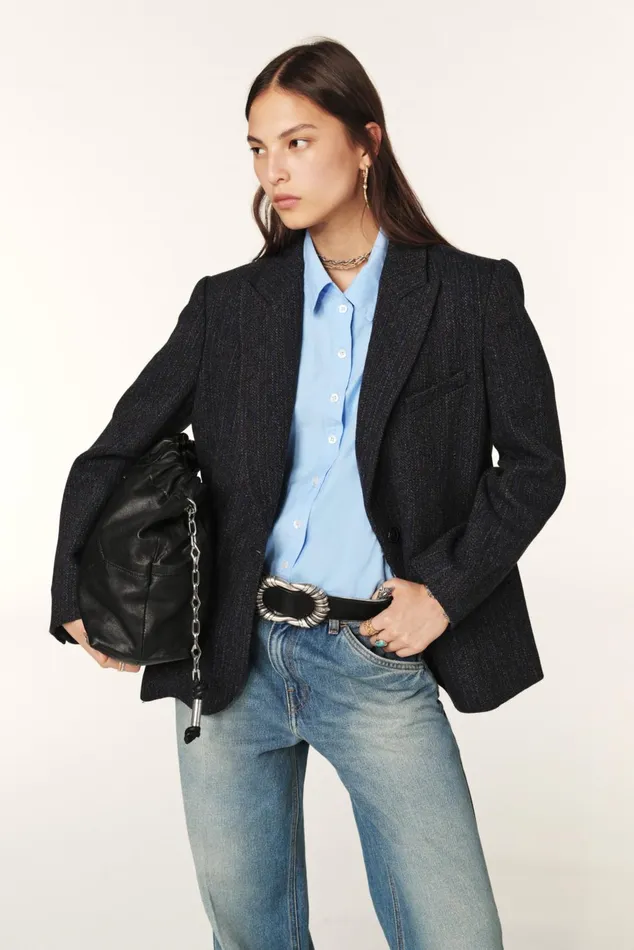 Suit Jacket Peace Blue Women Baandsh Jackets and Coats