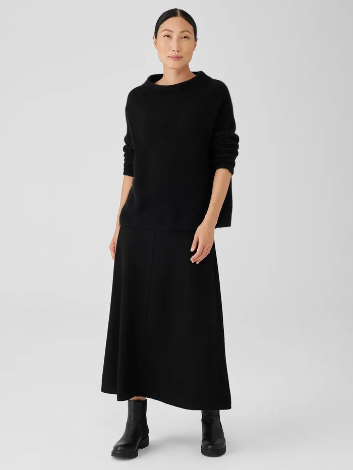 Sweaters and Cardigans Women Eileen Fisher Cashmere Silk Bliss Funnel Neck Top Black