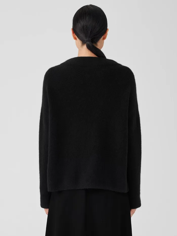 Sweaters and Cardigans Women Eileen Fisher Cashmere Silk Bliss Funnel Neck Top Black