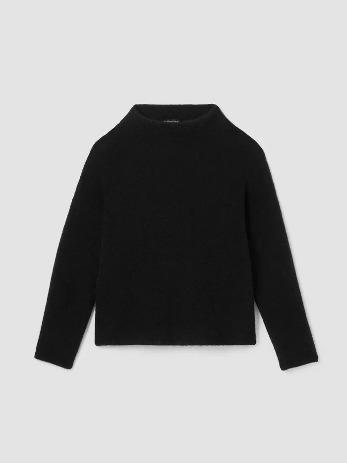 Sweaters and Cardigans Women Eileen Fisher Cashmere Silk Bliss Funnel Neck Top Black