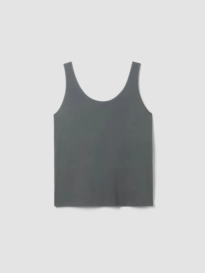 Sweaters and Cardigans Women Eileen Fisher Stretch Silk Jersey Scoop Neck Tank Black