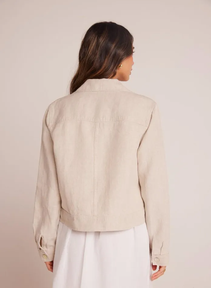 Sweaters and Jackets Women Bella Dahl Flap Pocket Shirt Jacket 8211 Linen Sand