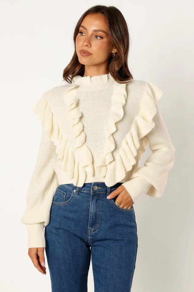 Sweaters Charice Knit Long Sleeve Top Cream 8211 Petal and Pup Women