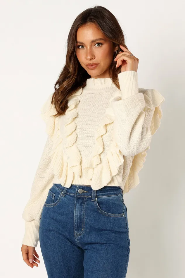 Sweaters Charice Knit Long Sleeve Top Cream 8211 Petal and Pup Women