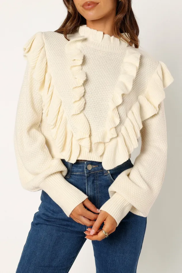 Sweaters Charice Knit Long Sleeve Top Cream 8211 Petal and Pup Women