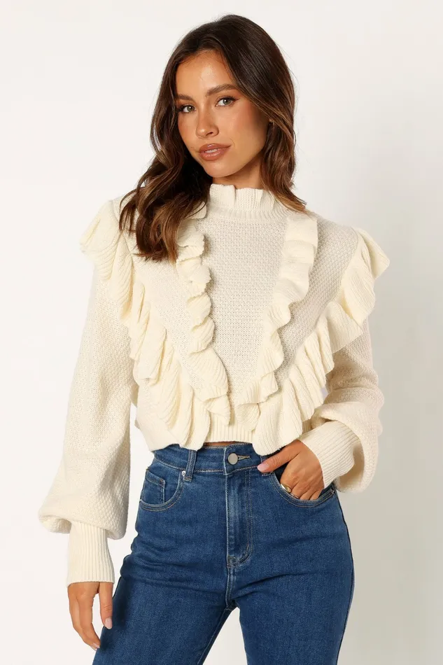 Sweaters Charice Knit Long Sleeve Top Cream 8211 Petal and Pup Women