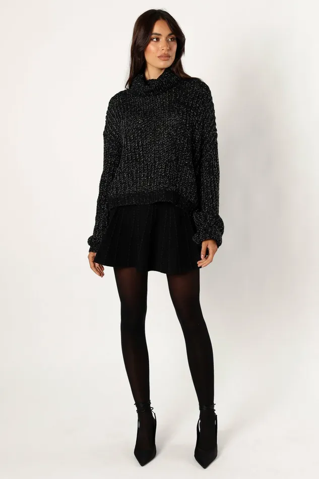 Sweaters Eleanor Lurex Shine Knit Sweater Black 8211 Petal and Pup Women