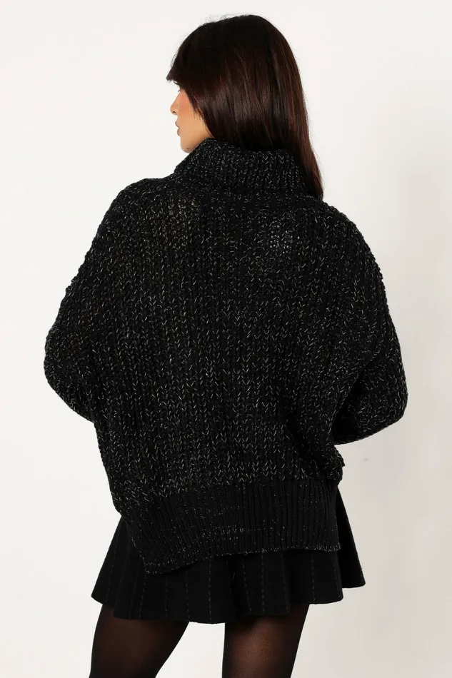 Sweaters Eleanor Lurex Shine Knit Sweater Black 8211 Petal and Pup Women