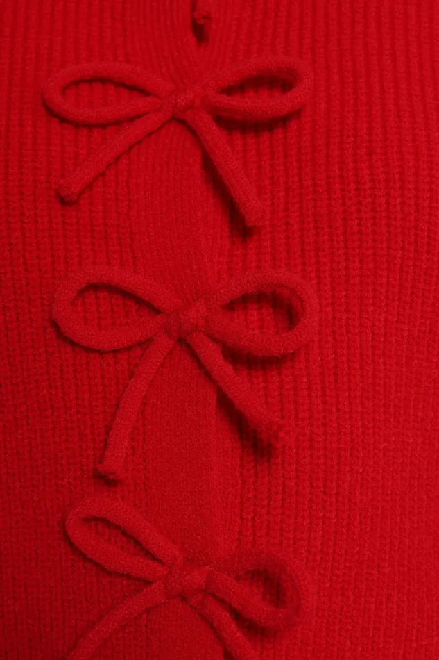 Sweaters Petal and Pup Women Wilde Bow Front Cardigan Red