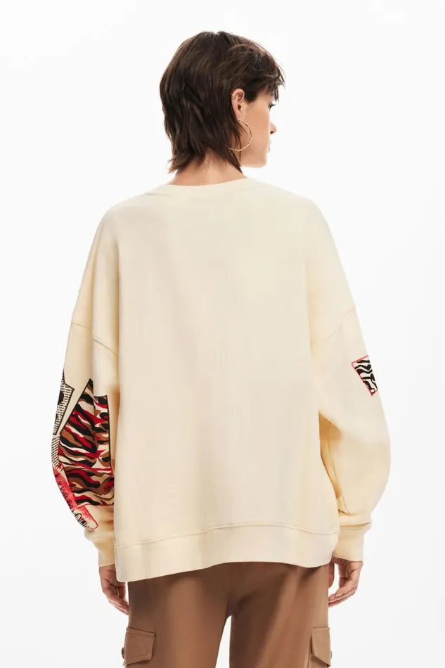 Sweaters Women Desigual Mickey Mouse Sweatshirt White