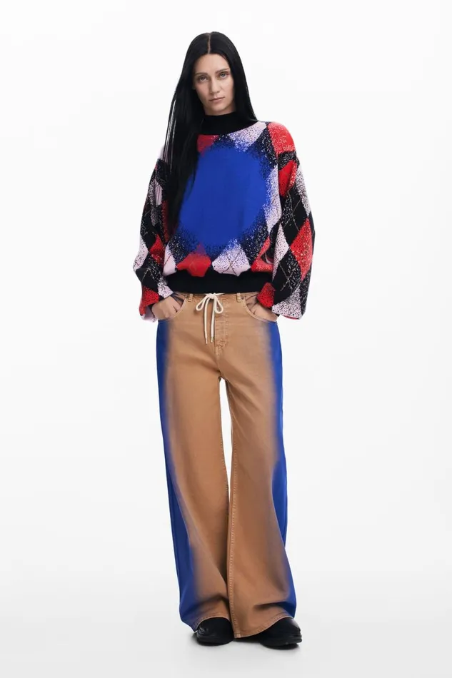 Sweaters Women Desigual Spray Effect Sweater Maitrepierre Blue