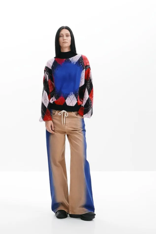 Sweaters Women Desigual Spray Effect Sweater Maitrepierre Blue