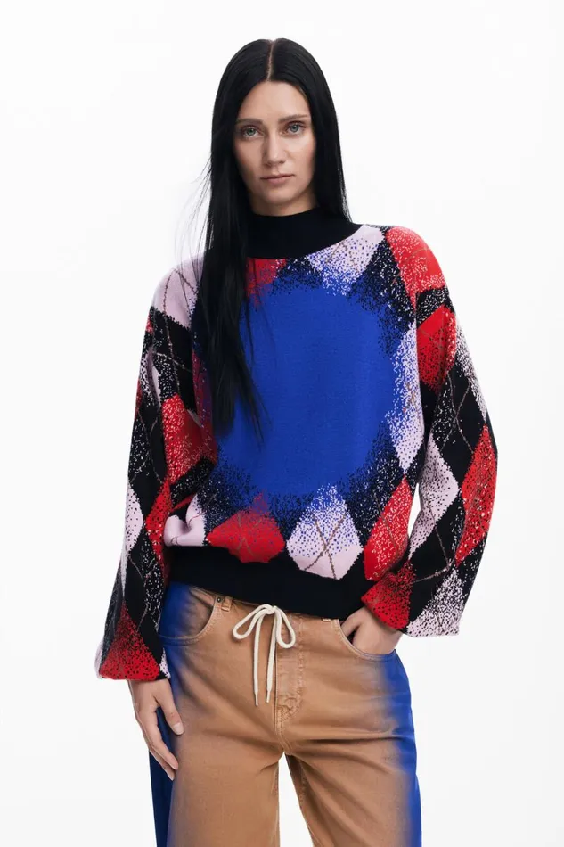 Sweaters Women Desigual Spray Effect Sweater Maitrepierre Blue