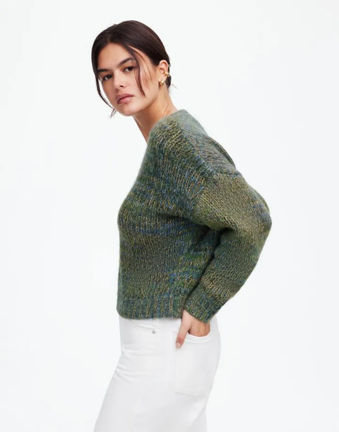 Sweaters Women Madewell Marled VNeck Sweater Mossy Umber Marl