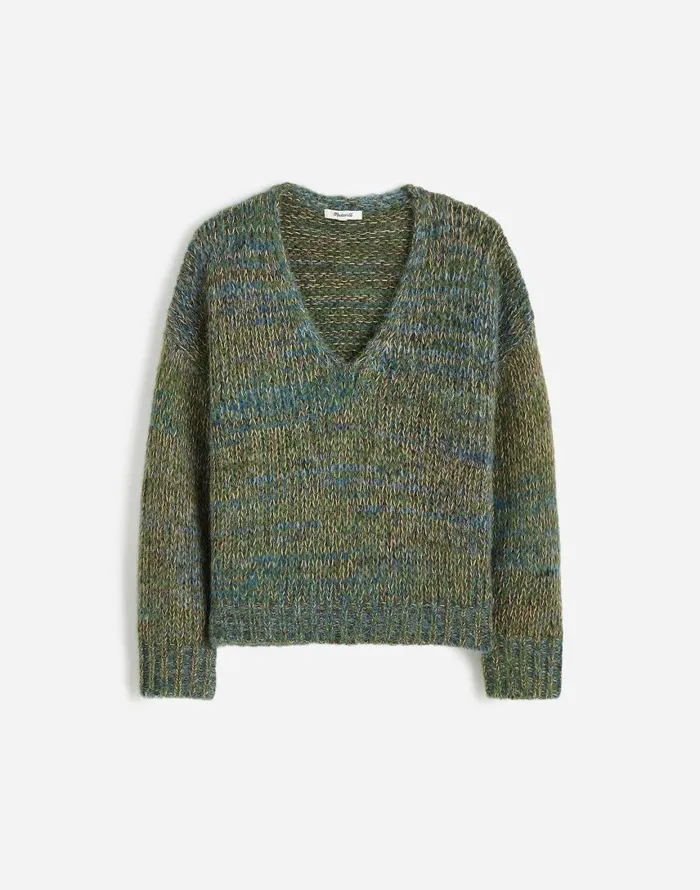 Sweaters Women Madewell Marled VNeck Sweater Mossy Umber Marl