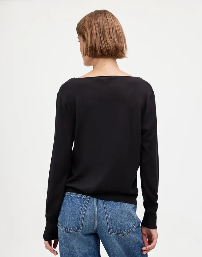 Sweaters Women Madewell Merino WoolSilk Blend VNeck Sweater True Black