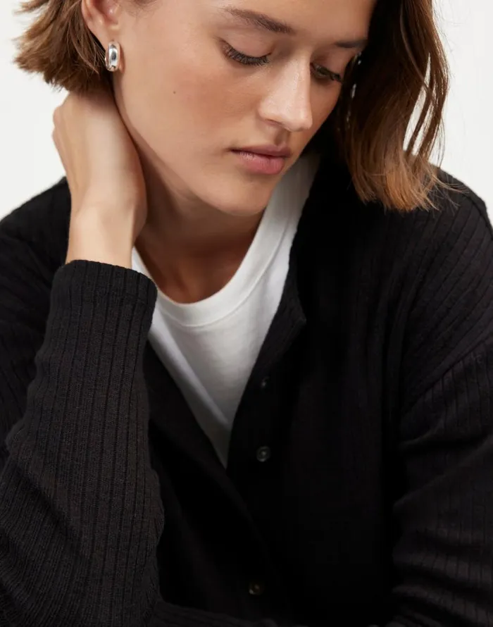 Sweaters Women Madewell Relaxed ButtonFront Cardigan Jet Black