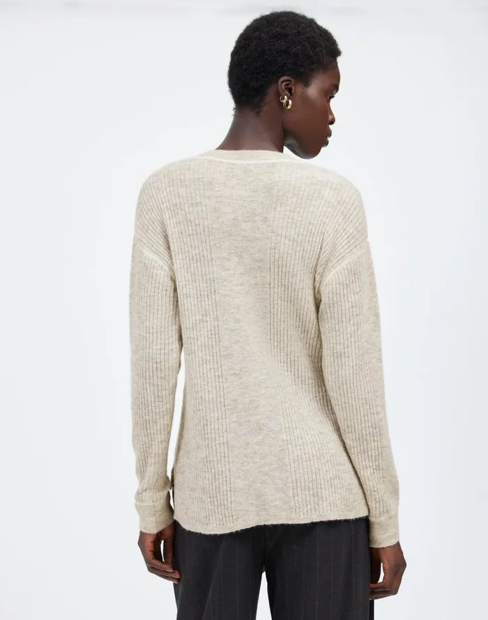 Sweaters Women Madewell Ribbed AlpacaBlend Crewneck Sweater Hthr Stone