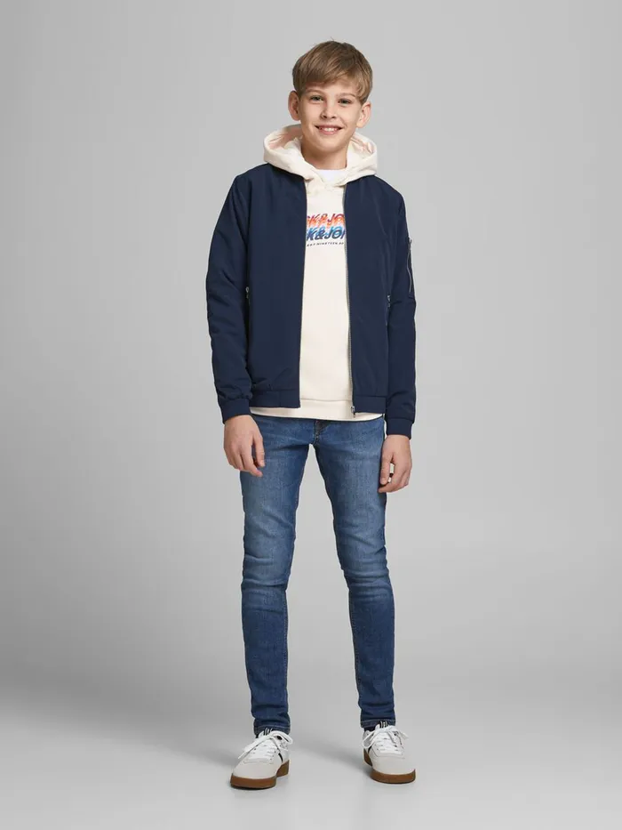 Sweatshirts JACK and JONES Junior BOYS LOOPBACK HOODIE White Seedpearl Gift Ideas