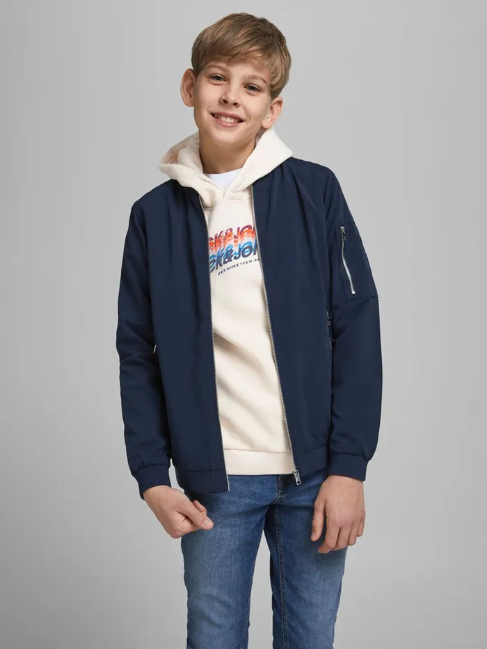 Sweatshirts JACK and JONES Junior BOYS LOOPBACK HOODIE White Seedpearl Gift Ideas