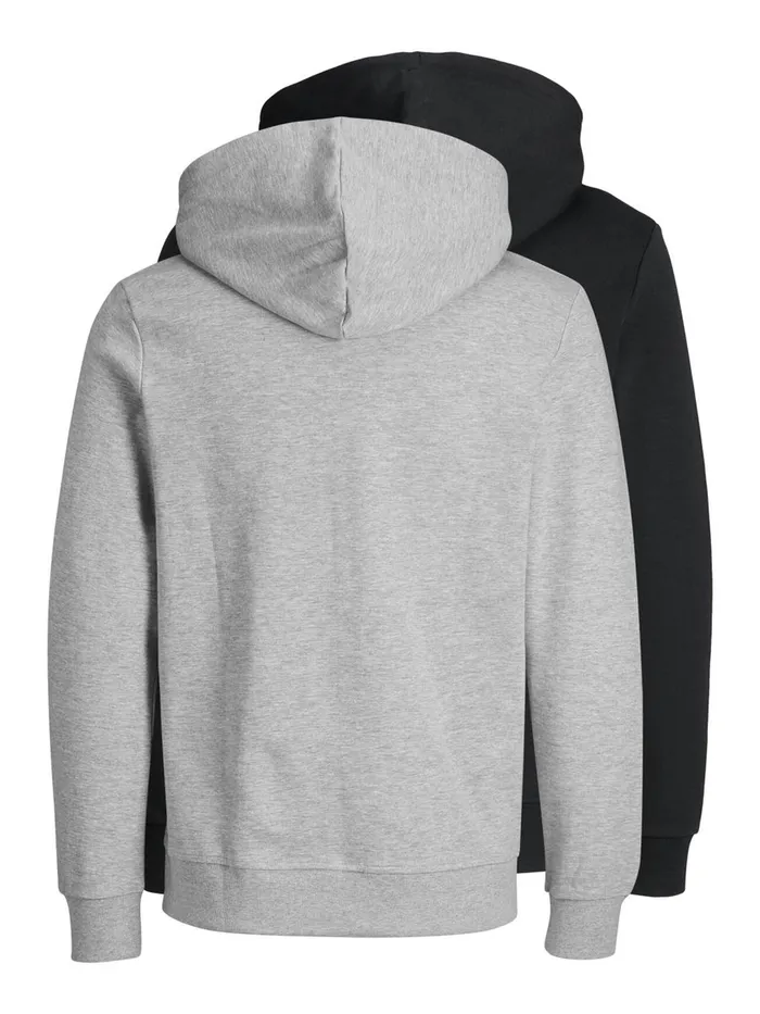 Sweatshirts JACK and JONES Mens 2PACK BASIC HOODIE Grey Black Gift Ideas