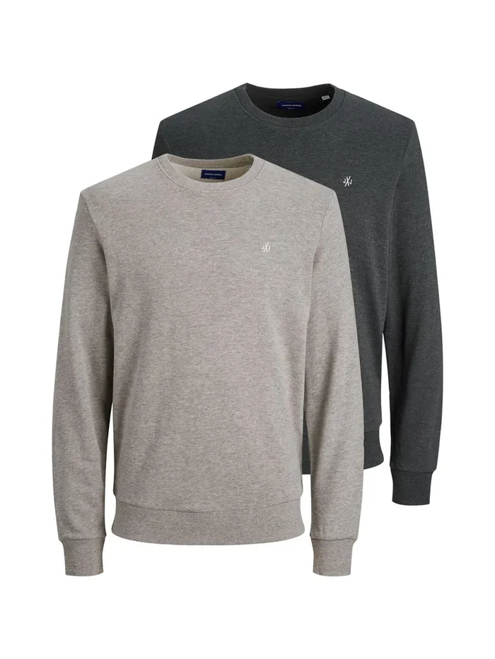 Sweatshirts JACK and JONES Mens 2PACK SWEATSHIRT Grey Light Grey Melange Online