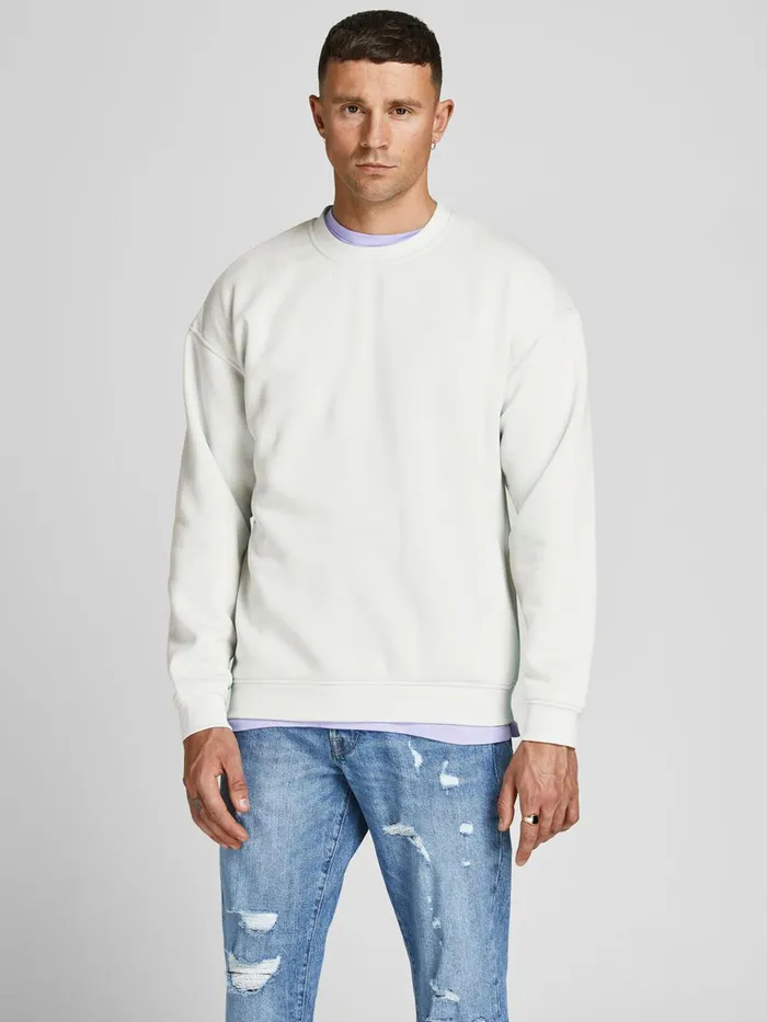 Sweatshirts JACK and JONES Mens BASIC CREW NECK SWEATSHIRT Pastel Pale Blue Popular Sweatshirts JACK and JONES Mens BASIC CREW NECK SWEATSHIRT Pastel Pale Blue Popular