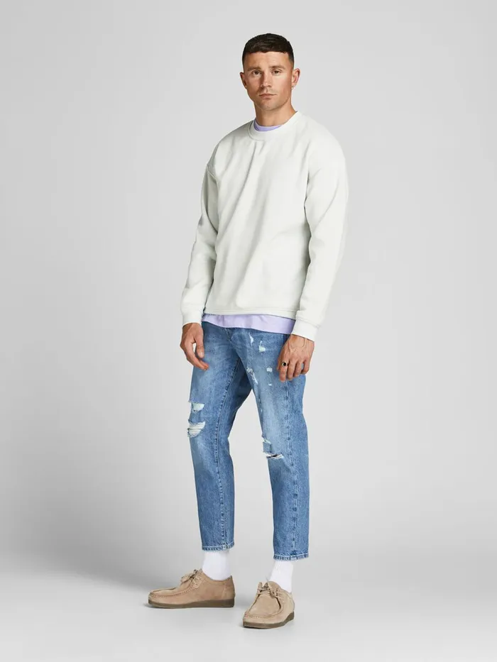 Sweatshirts JACK and JONES Mens BASIC CREW NECK SWEATSHIRT Pastel Pale Blue Popular