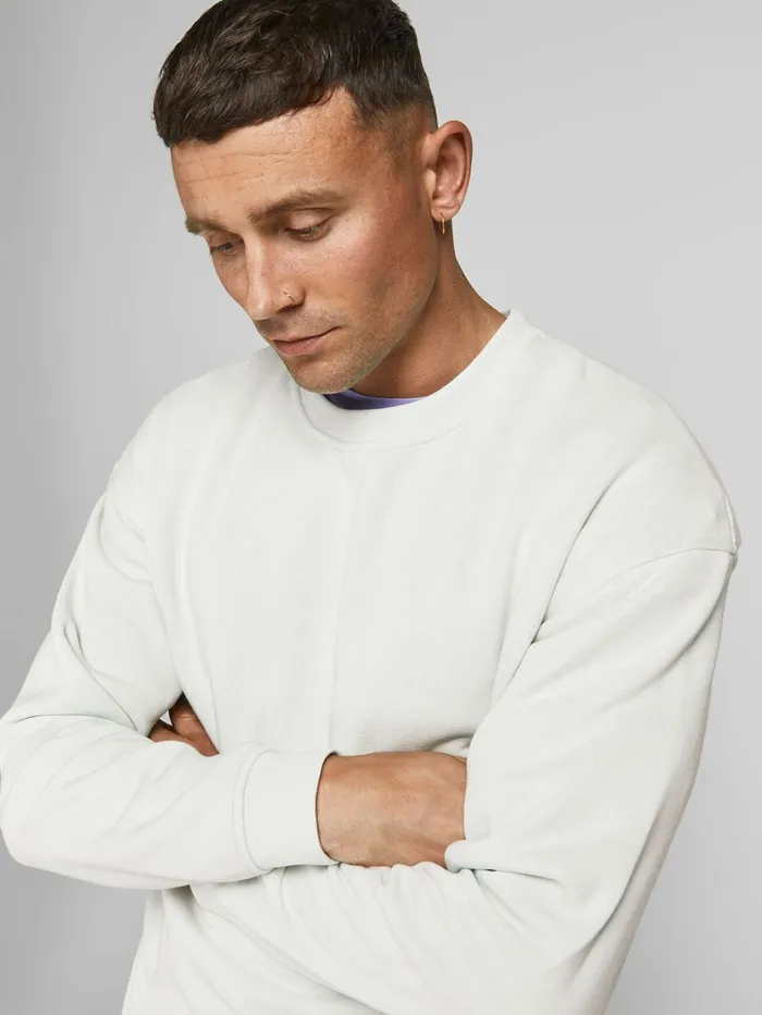 Sweatshirts JACK and JONES Mens BASIC CREW NECK SWEATSHIRT Pastel Pale Blue Popular