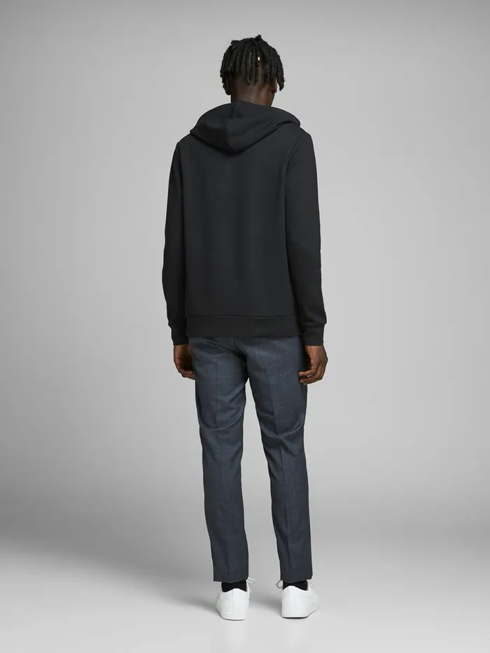 Sweatshirts JACK and JONES Mens BASIC HOODIE Black Black Popular