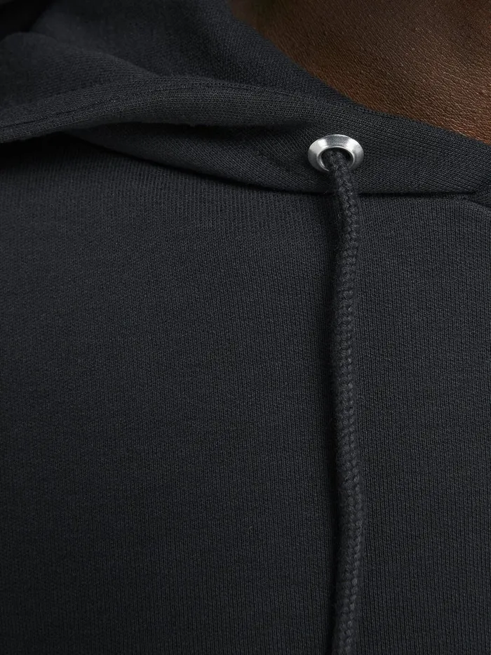 Sweatshirts JACK and JONES Mens BASIC HOODIE Black Black Popular
