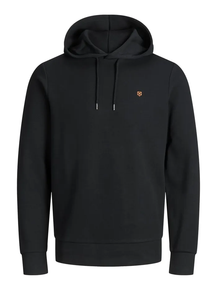 Sweatshirts JACK and JONES Mens BASIC HOODIE Black Black Popular