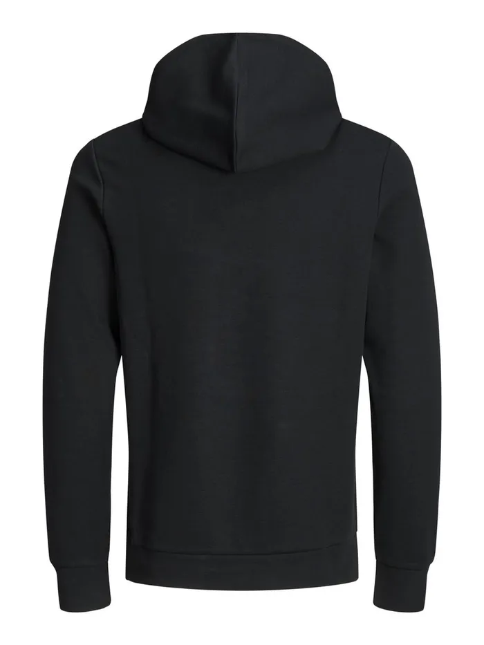 Sweatshirts JACK and JONES Mens BASIC HOODIE Black Black Popular