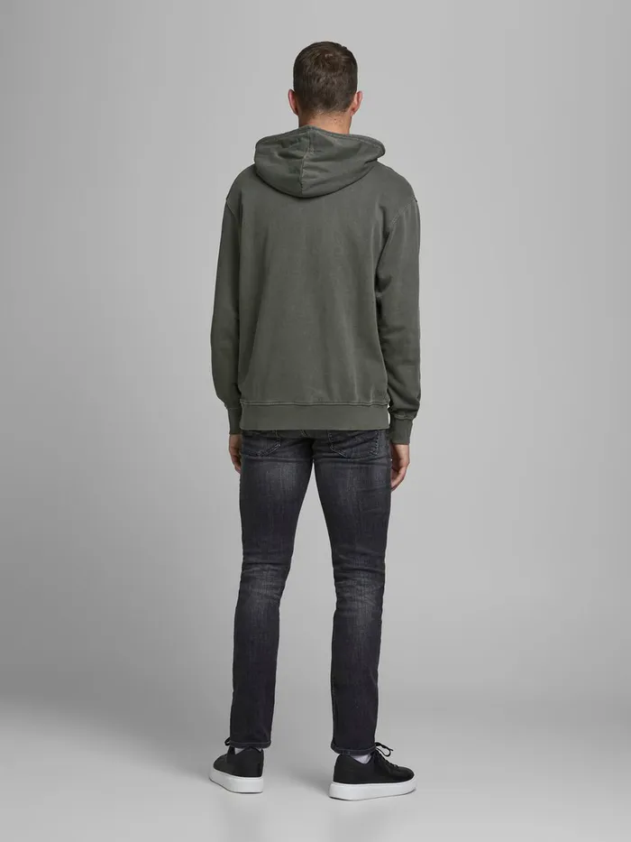 Sweatshirts JACK and JONES Mens DRAWSTRING HOODIE Green Forest Night Casaul
