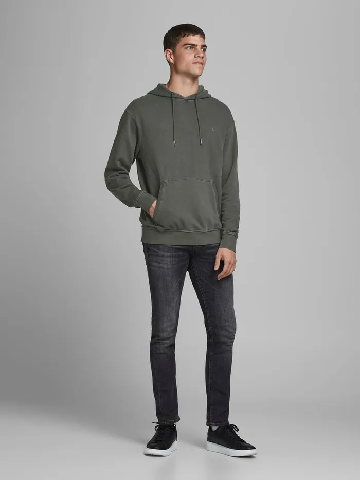 Sweatshirts JACK and JONES Mens DRAWSTRING HOODIE Green Forest Night Casaul