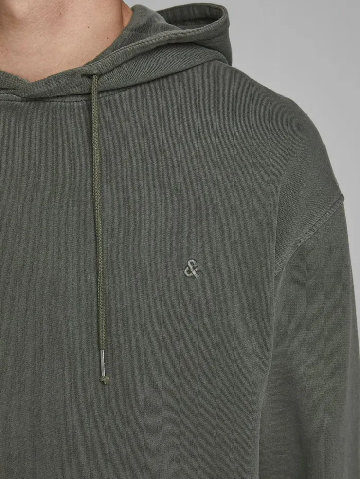 Sweatshirts JACK and JONES Mens DRAWSTRING HOODIE Green Forest Night Casaul