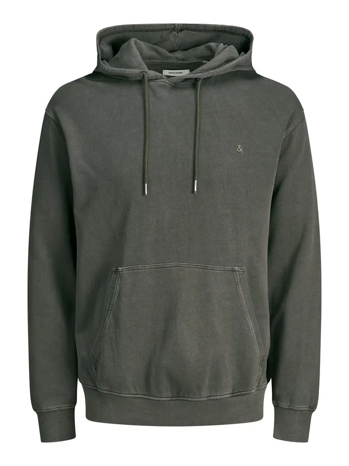 Sweatshirts JACK and JONES Mens DRAWSTRING HOODIE Green Forest Night Casaul
