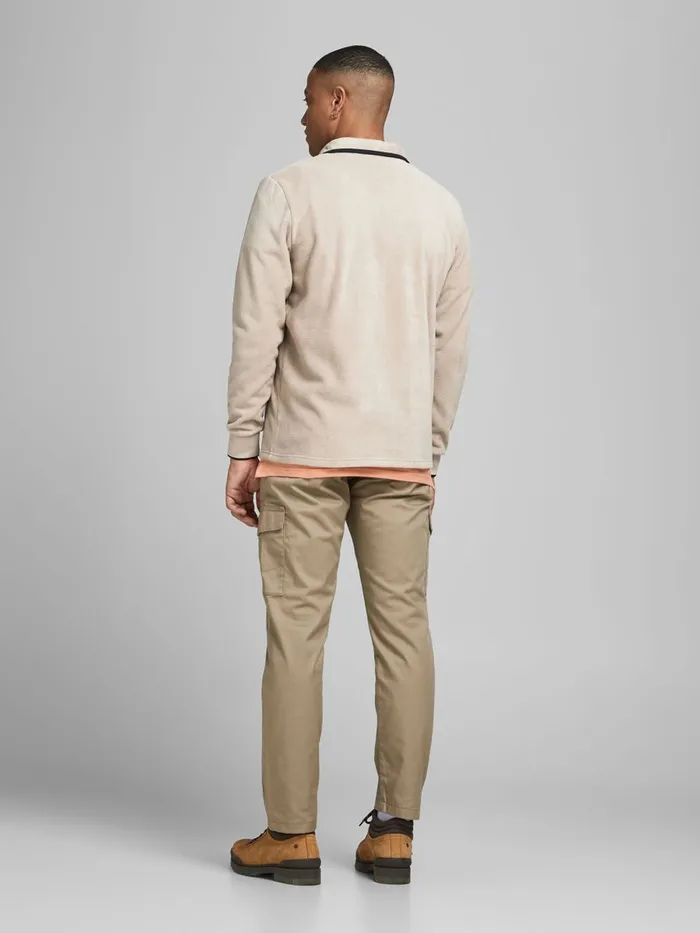Sweatshirts JACK and JONES Mens HALF ZIP SWEATSHIRT Beige Crockery Online