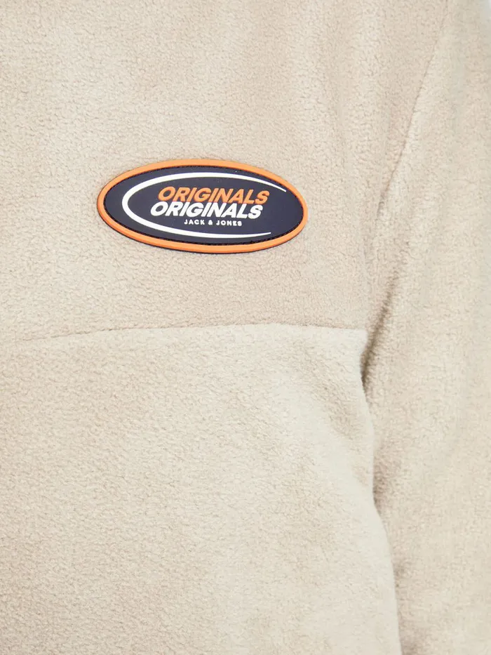 Sweatshirts JACK and JONES Mens HALF ZIP SWEATSHIRT Beige Crockery Online