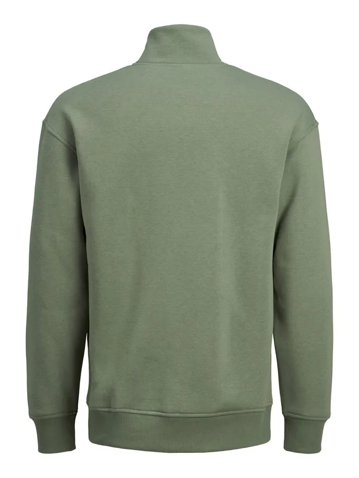 Sweatshirts JACK and JONES Mens HALF ZIPPED SWEATSHIRT Green Sea Spray Popular