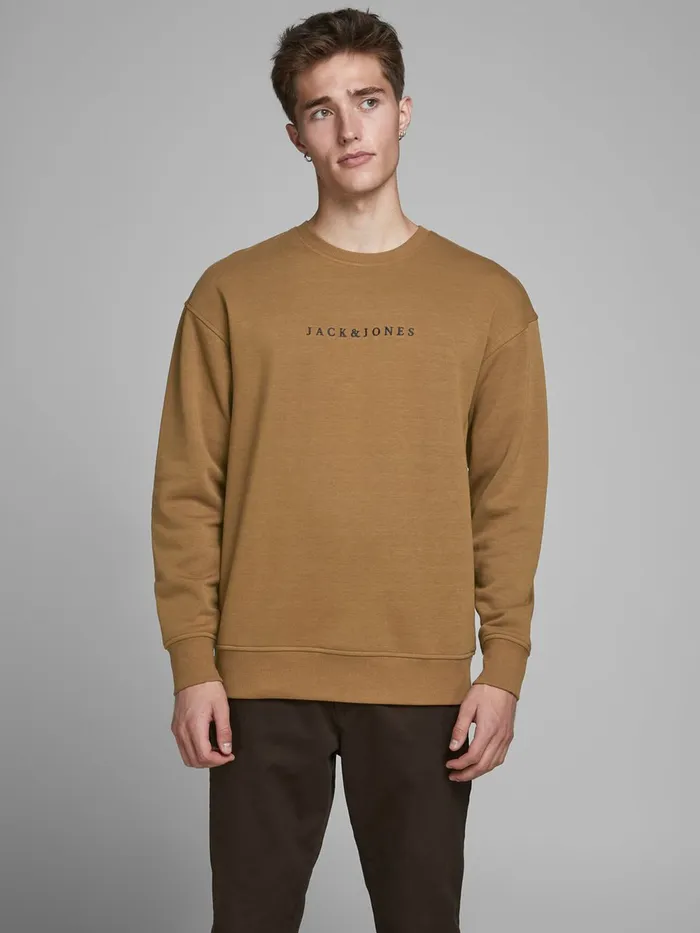 Sweatshirts JACK and JONES Mens LOGO CREW NECK SWEATSHIRT Brown Rubber Online Sweatshirts JACK and JONES Mens LOGO CREW NECK SWEATSHIRT Brown Rubber Online