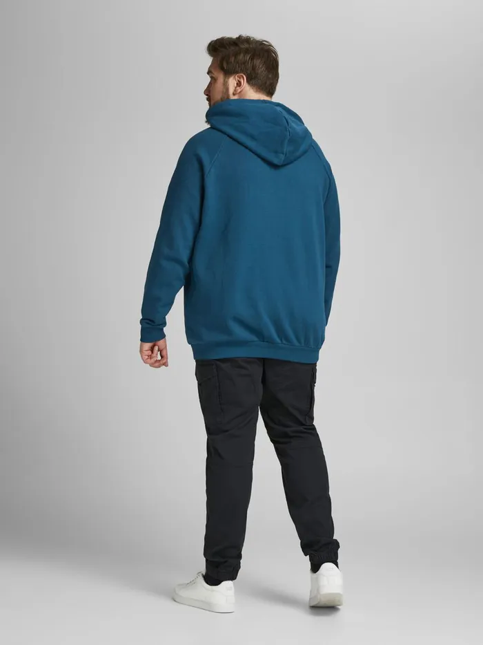 Sweatshirts JACK and JONES Mens LOGO PLUS SIZE HOODIE Blue Sailor Blue Gift Ideas