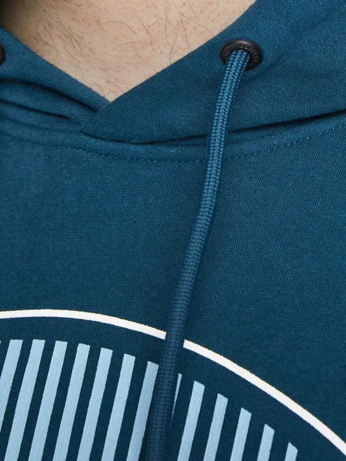 Sweatshirts JACK and JONES Mens LOGO PLUS SIZE HOODIE Blue Sailor Blue Gift Ideas