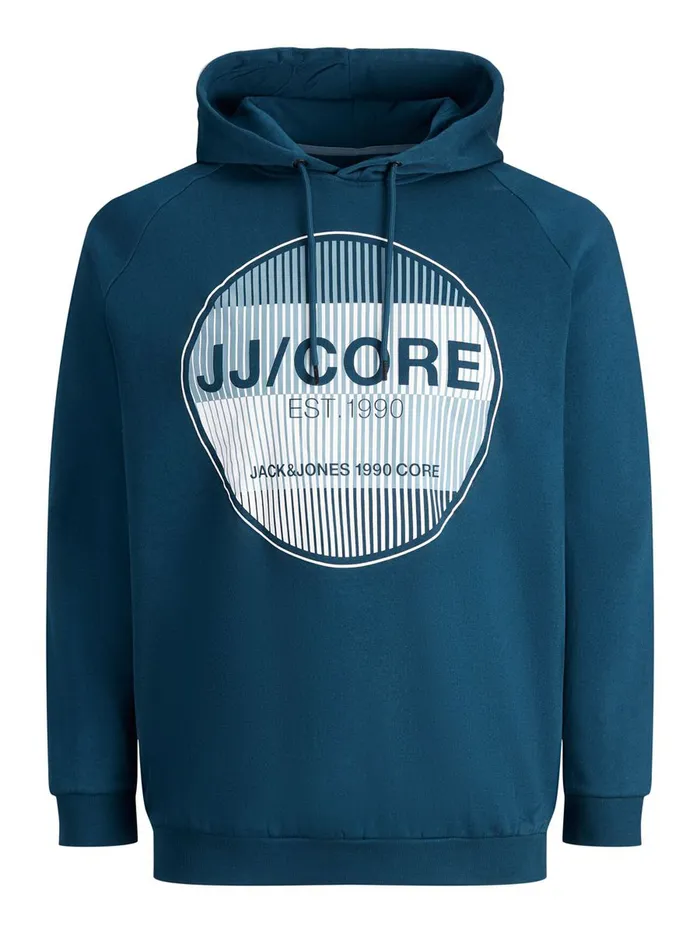 Sweatshirts JACK and JONES Mens LOGO PLUS SIZE HOODIE Blue Sailor Blue Gift Ideas