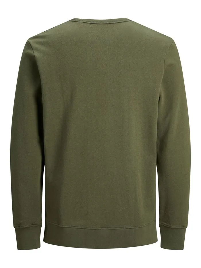 Sweatshirts JACK and JONES Mens LOGO SWEATSHIRT Green Olive Night For Sale