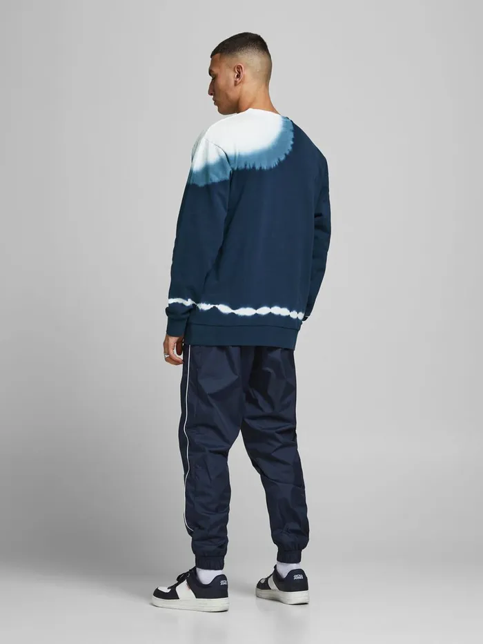 Sweatshirts JACK and JONES Mens LOOPBACK TIE DYE SWEATSHIRT Blue Cloud Dancer Gift for Friend